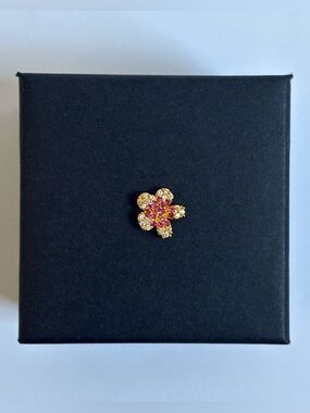 FOR LOCKET: Large pink flower charm